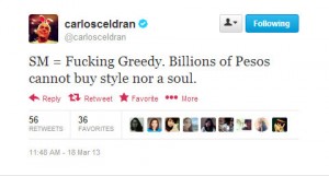 SM is fucking greedy carlos celdran