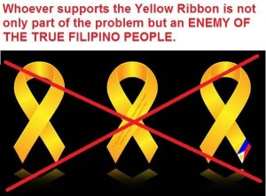 The yellow ribbon does not symbolize you. It symbolizes the interest of the family in power.