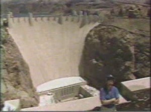 Dave visits the Hoover Dam while doing a week of shows in Las Vegas during Sweeps week 1987.