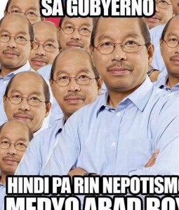 A nation in denial over 11 Abad family members in Malacanang being nepotism will gloss over a commercial product being inseparable from the only significant national team with a considerable number of organic players .