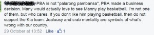 So people think those who question Manny's self indulgence and the enablers are crab.