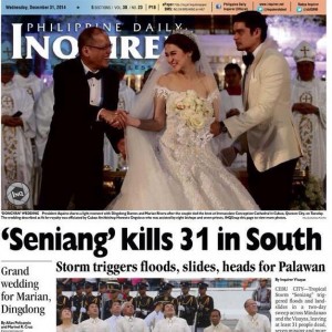 Who cares about lost lives?? We have some superficial show biz event with some perverse perception of a "best man".