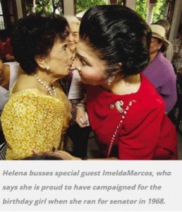 Fmr. Senator Helena Benitez and Former First Lady Imelda Marcos.