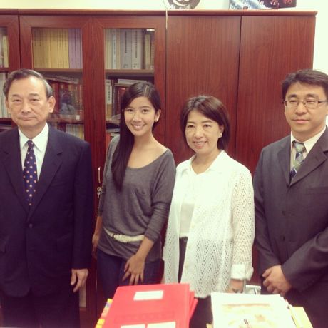 Michelle posing with officials from Taiwan's Ministry of Justice