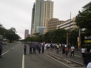 This is what it looked like walking there on a closed off Roxas Boulevard. 