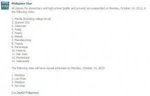 no classes october 14