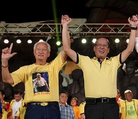 Former Manila Mayor Alfredo Lim with President BS Aquino in happier times