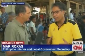 Character exposed: CNN's Andrew Stevens gets to the bottom of the situation in Tacloban
