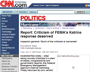 The headline says it: Katrina response efforts deserve some flak