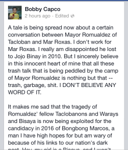 Don't believe a Mar Roxas adversary? So Mar himself has to be believed? 