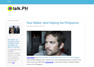 Give it a few days and the story will morph into "He died saving the Philippines". 