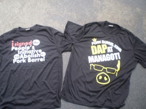 T Shirts I bought  that will make me feel buck naked when my Noynoy campaigning relatives come to visit. 