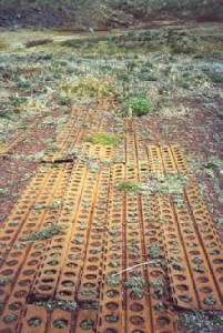 Marston Mats used for temporary airstrips in Wold War II