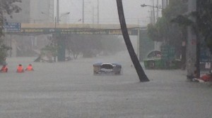 Heavily-flooded Araneta Avenue @ 1210H todaySource: Twitter.