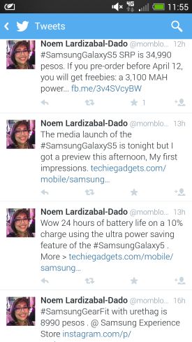 Popular social media 'activist' Noemi Dado regularly pitches Samsung products in between her social awareness tweets.