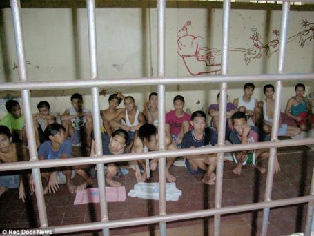 One of the many detention facilities for Manila's 'rescued' street children(Photo courtesy Daily Mail)