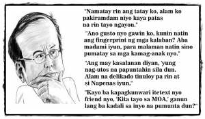 A collection of Noynoy quotes on any topic whatsoever usually results in a collective "SMH" for those not dazzled by his bull$hit. 