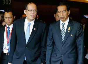 Presidents BS Aquino and Joko Widodo at the ASEAN Summit