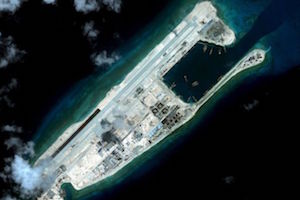The Fiery Cross Reef in the Spratly Islands held by China now appears to be militarised.