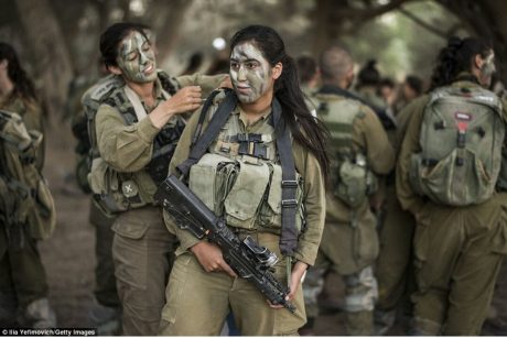 Israeli girls doing mandatory military service